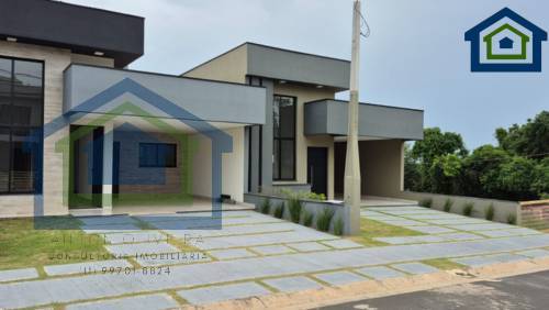 Linda Casa Térrea de 168m²  e Terreno de 250m2, à venda no excelente Condomínio Fechado Gran Reserve em Indaiatuba- SP. - Casarely Imóveis