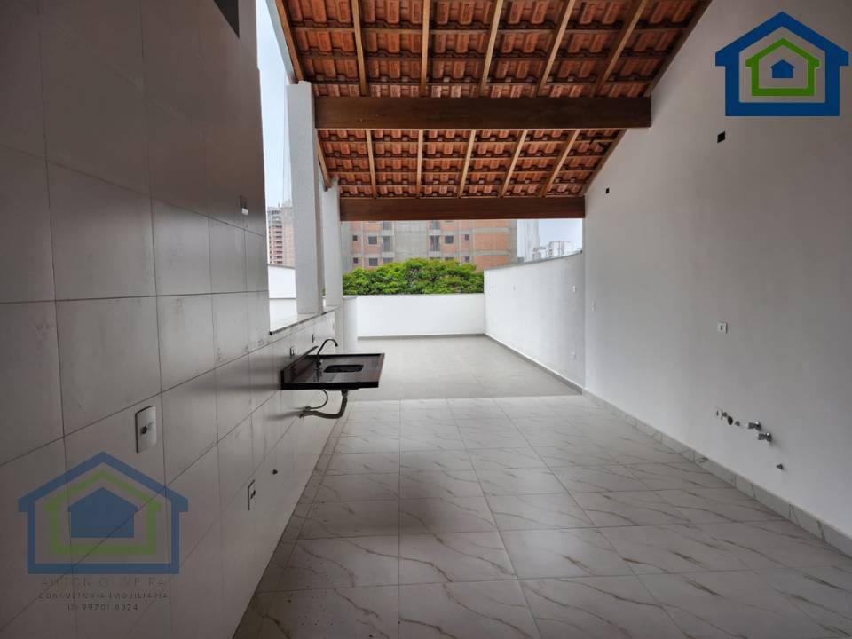 Linda Cobertura á venda de 162m² com 03 Dormitórios Sendo 01 Suíte, no Bairro Campestre - Santo André - SP. - Casarely Imóveis